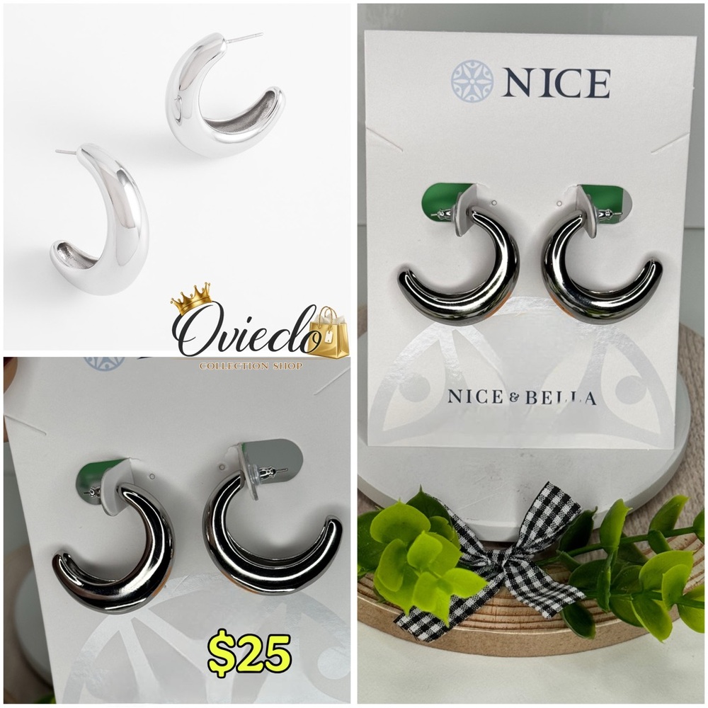 Nice & Bella Silver Hoop Earrings
